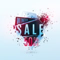 Vector illustration of winter sale poster template