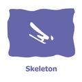 Vector illustration of Winter sports icon. Skeleton