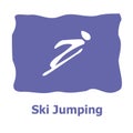 Vector illustration of Winter sports icon. Ski Jumping Royalty Free Stock Photo