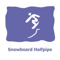 Vector illustration of Winter sports icon. Snowboard Halfpipe