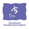 Vector illustration of Winter sports icon. Snowboard Parallel Giant Slalom Royalty Free Stock Photo