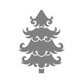 Web Vector illustration of a winter tree. Snow covers the trees. Christmas and New Year. Isolated on a blank background editable a