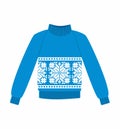 Vector illustration Winter warm sweater with an ornament,