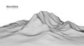 Vector illustration: wireframe mountains landscape.