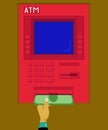 Vector Illustration Withdraw money at ATM