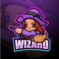Wizard girl esport mascot logo design Royalty Free Stock Photo