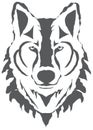 Vector Wolf Head Silhouette Isolated On White Background Royalty Free Stock Photo