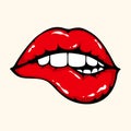 Lips biting Royalty Free Stock Photo