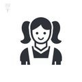 Woman cleaner and hotel services, cleaning lady. Maid icon. Vector illustration Royalty Free Stock Photo