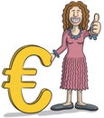 Woman with euro sign
