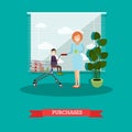 Purchases concept vector illustration in flat style