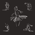 Vector illustration of woman pointe shoes and back of ballerina Royalty Free Stock Photo