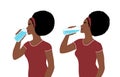 Female sideview figure drinking water Royalty Free Stock Photo