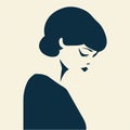 Vector illustration of woman suffering anxiety, sadness.