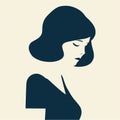 Vector illustration of woman suffering anxiety, sadness.