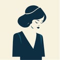 Vector illustration of woman suffering anxiety, sadness.