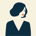 Vector illustration of woman suffering anxiety, sadness.