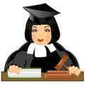 Vector illustration of the woman to judges convicting Royalty Free Stock Photo