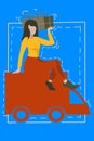 Vector illustration of a woman working in delivery. Figure 4