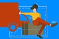 Vector illustration of a woman working in delivery. Figure 6