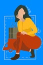 Vector illustration of a woman working in delivery. Figure 5