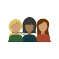 Vector illustration with women of different skin types and hair color. The struggle for freedom, independence, equality