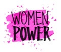 Women power slogan lettering
