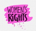 Vector illustration of Women Rights slogan