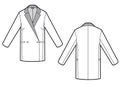 Vector illustration of women`s business jacket. Front and back views