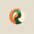 Minimalist Logo Design: Retro Vintage Silhouette Of Womankind