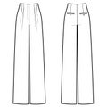 Vector illustration of women`s wide classic pants Royalty Free Stock Photo