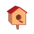 Vector illustration of wooden birdhouse