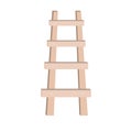 Vector illustration of wooden ladder. Design element for kids backgrounds, interiors or garden decor in natural and