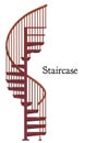 vector illustration of wooden stair case on white background. Royalty Free Stock Photo