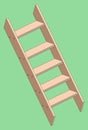 Vector illustration of a wooden stepladder