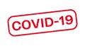 Vector illustration of the word Covid-19 (abbreviation of Coronavirus disease 2019) in red ink stamp Royalty Free Stock Photo