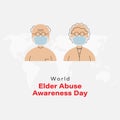 Vector illustration for World Elder Abuse Awareness Day.