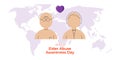 Vector illustration for World Elder Abuse Awareness Day. Royalty Free Stock Photo