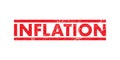 Vector illustration of the word Inflation in the red ink stamp