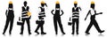 Vector illustration of workers silhouettes set isolated on white