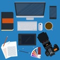 Vector illustration of a workplace designer