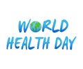 Vector Illustration of World health day concept text design with Earth globe.