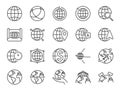 World line icon set. Included icons as globe, map, global, international, map and more. Royalty Free Stock Photo