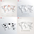 Vector illustration. World map concept. Travel and navigation. Banners set. Royalty Free Stock Photo