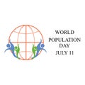 Vector illustration of World Population Day Concept, 11July. Overcrowded, overloaded, explosion of world population and starvation Royalty Free Stock Photo