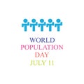 Vector illustration of World Population Day Concept, 11July. Overcrowded, overloaded, explosion of world population and starvation Royalty Free Stock Photo