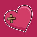 wounded heart sticker