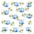 Vector illustration for wrapping paper with realistic ice cubes. Royalty Free Stock Photo