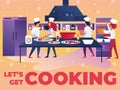 Vector Illustration Written Lets Get Cooking.