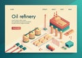 Vector Illustration is Written Oil Refinery Slide. Royalty Free Stock Photo